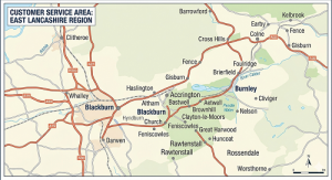 Padiham Airport Transfers Service Area Map