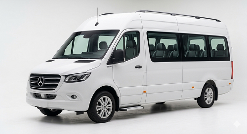 Mercedes Sprinter 16 seater A white Mercedes Sprinter 16 seater