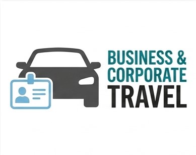 corporate travel Image of a car with the text business and corporate travel