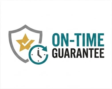 On Time Guarantee Image with text on time guarantee